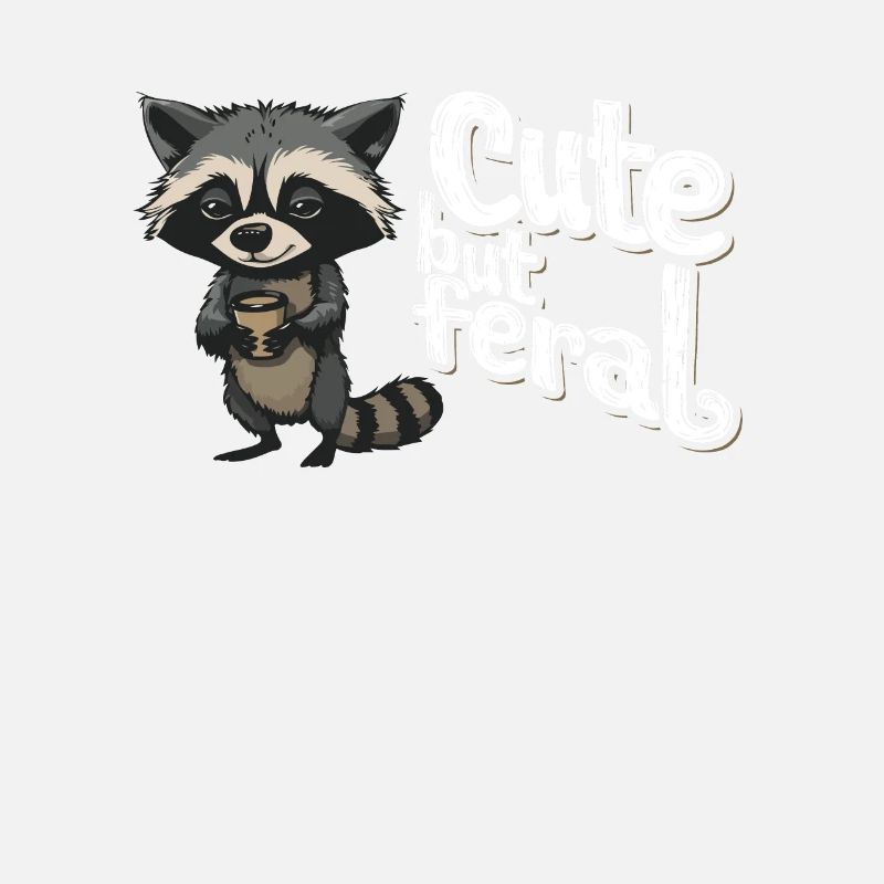Wild and Crazy Raccoon Coffee Drinker Cartoon