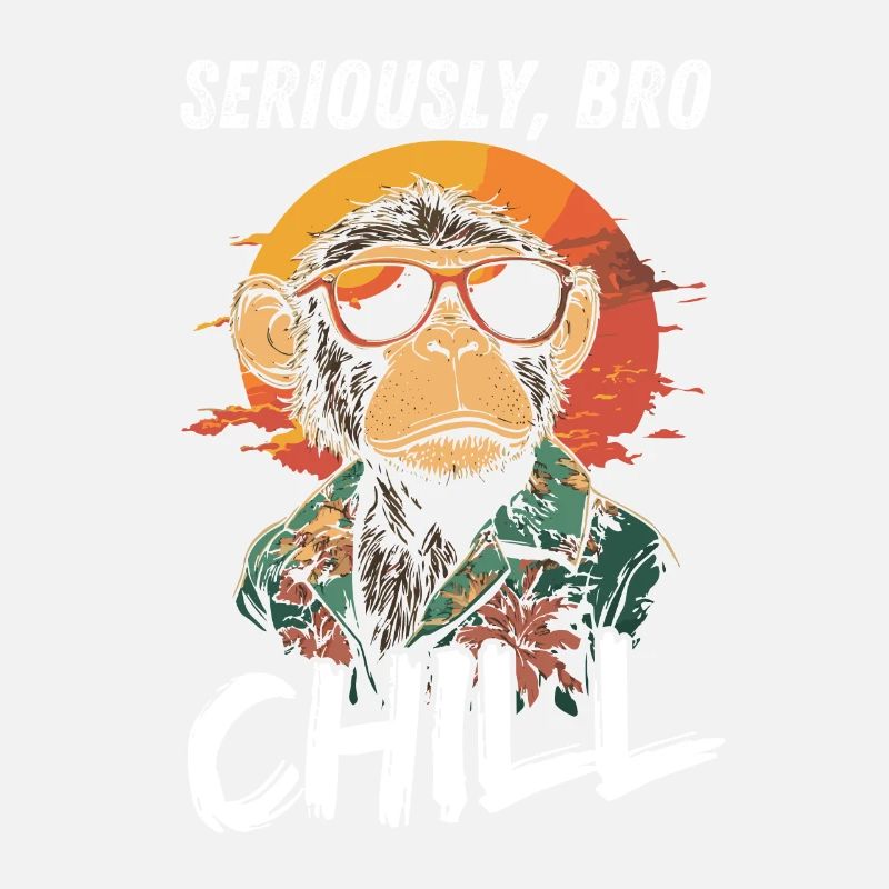 Sérieusement Bro Chill Monkey Meme Coucher de soleil
