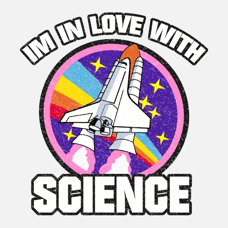 MÄDCHEN SCIENCE ROCKET LOVE REGENBOGEN RETRO SHIRT