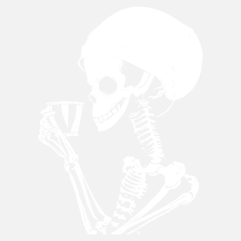 Sarcastic Funny Skeleton Drinking Espresso Coffee