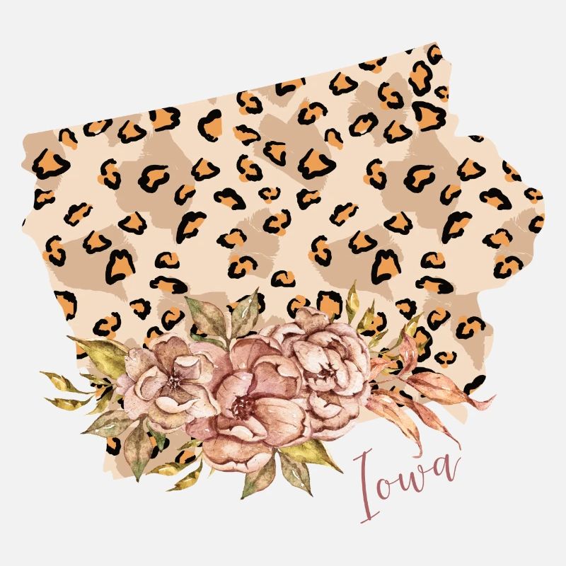 Leopard Pattern Map Leo State Of Iowa