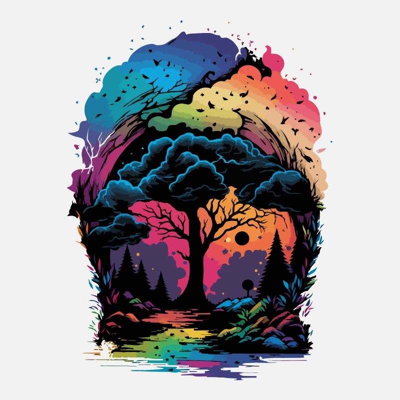 Magischer Wald bunt
