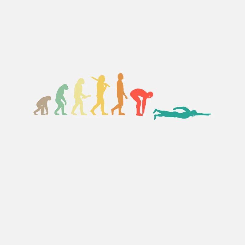 Retro Swimming Evolution Geschenk für Schwimmer