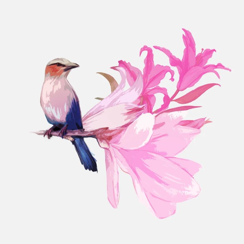 Oiseau avec des fleurs