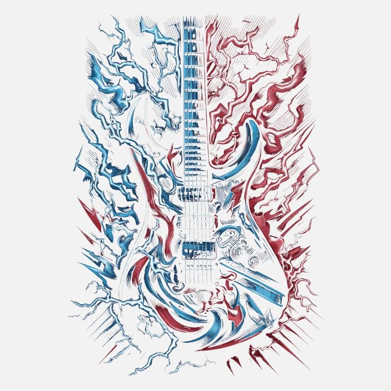 Guitare électrique avec éclairs