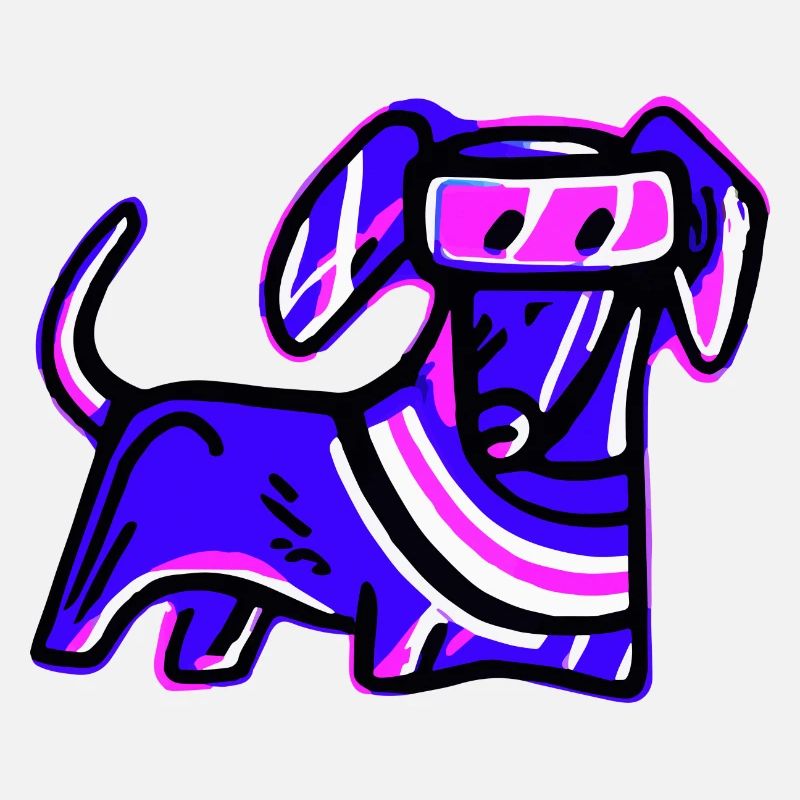 90s Dachshund Synthwave Dog Gift Viennese