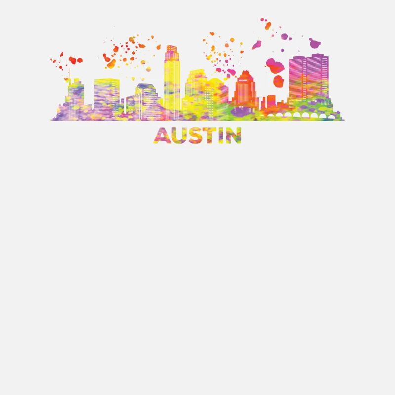 Austinites Aquarelle Skyline Austin