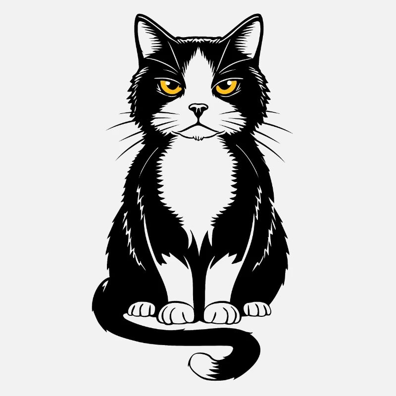Bild einer sitzenden schwarzen Katze