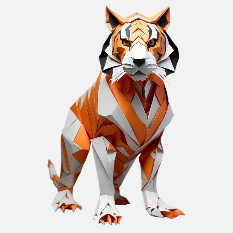 Geometrischer Low-Poly Tiger