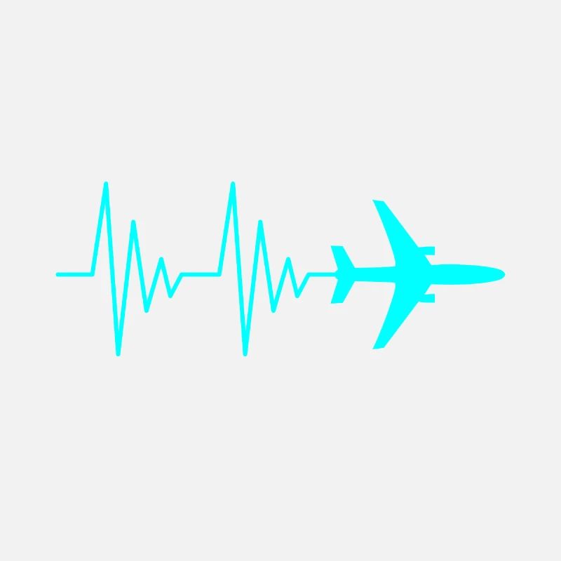 Airplane pilot heartbeat water blue