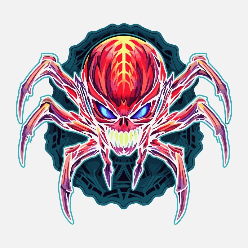 Colorful Abstract Spider Design Arachnids