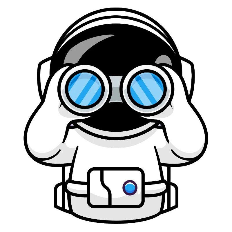 Astronaut mit Fernglas