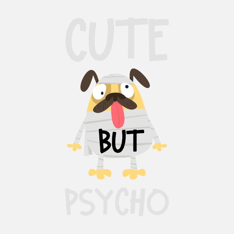Cute Crazy Mummies Pug Halloween Funny