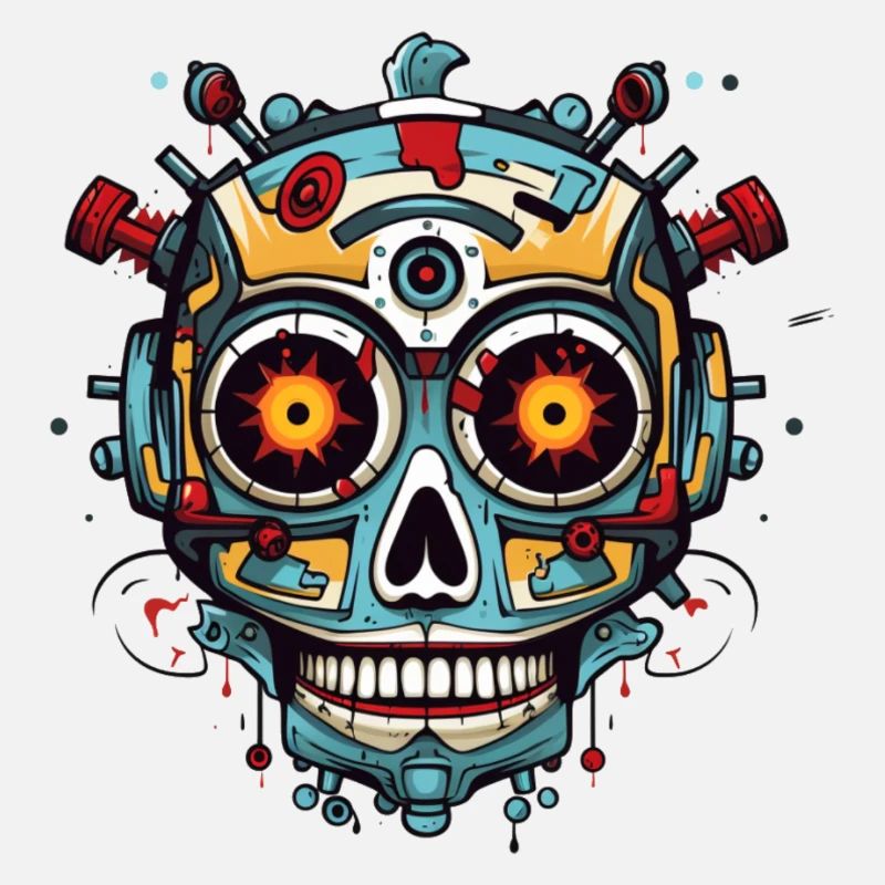 Mexican skull of robot