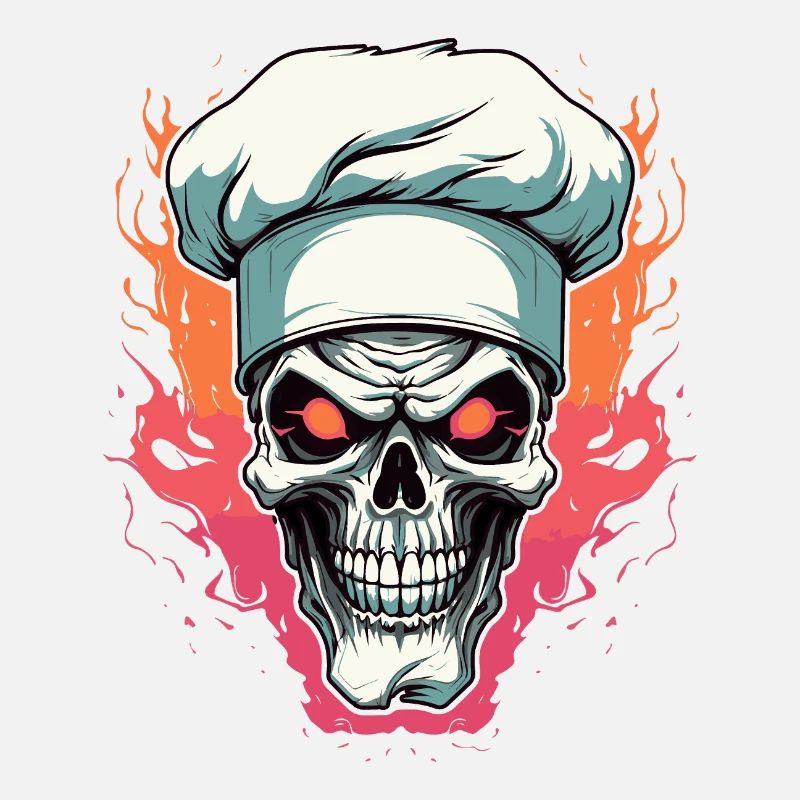 Skull with chef's hat