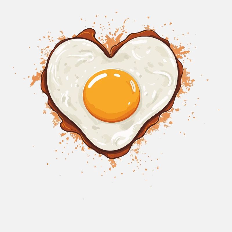 Fried egg with heart