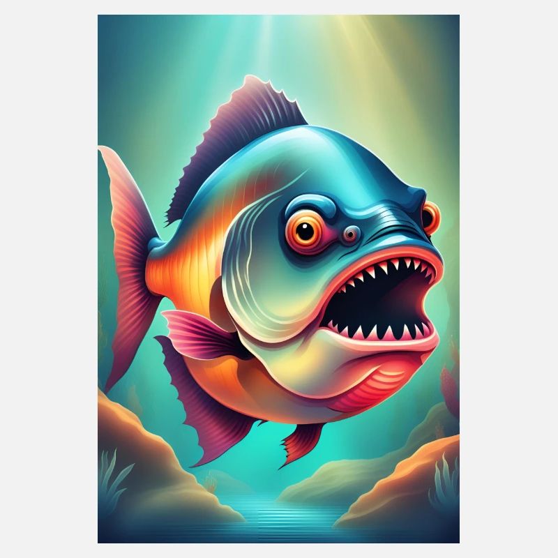 Angry looking piranha fish
