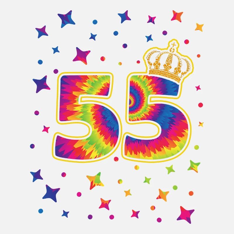 Tie-dye 55. Geburtstagsfeier 55 Jahre Alter