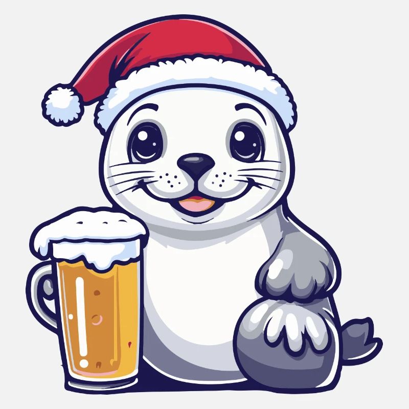 Robbe Tier Weihnachten Bier