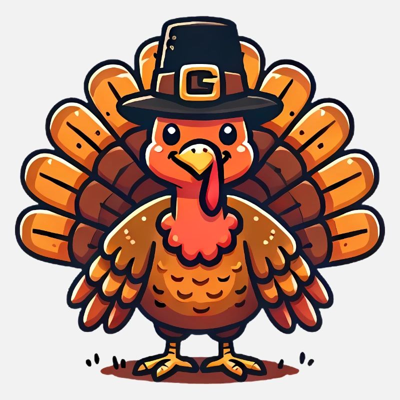 Thanksgiving Turkey in Pilgrim Hat Design