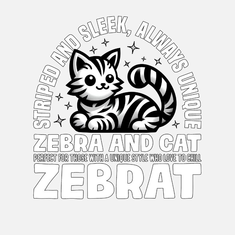 RAYÉ ET ÉLÉGANT TOUJOURS UNIQUE - ZÈBRE ET CHAT