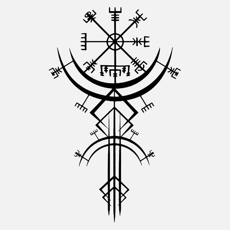 Schwarzes Symbol eines Wikinger-Kompasses