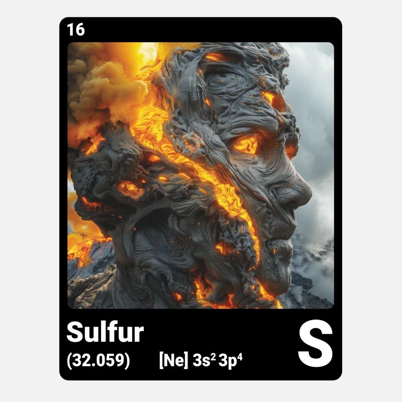 Sulfur S chemical element periodic table 016