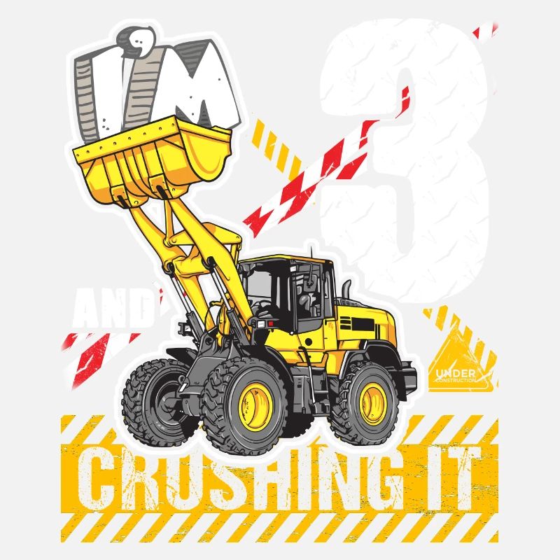 Ich bin 3 & Crushing It 3. Geburtstag Jungen Bagger