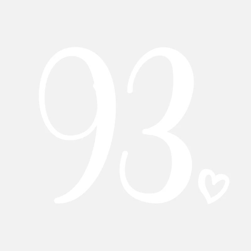 Cute Number 93, 93 Years Old, 93rd Birthday Gift