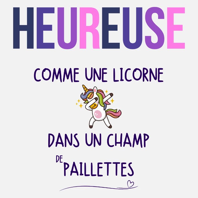 Heureuse comme une licorne dans un champ de paille