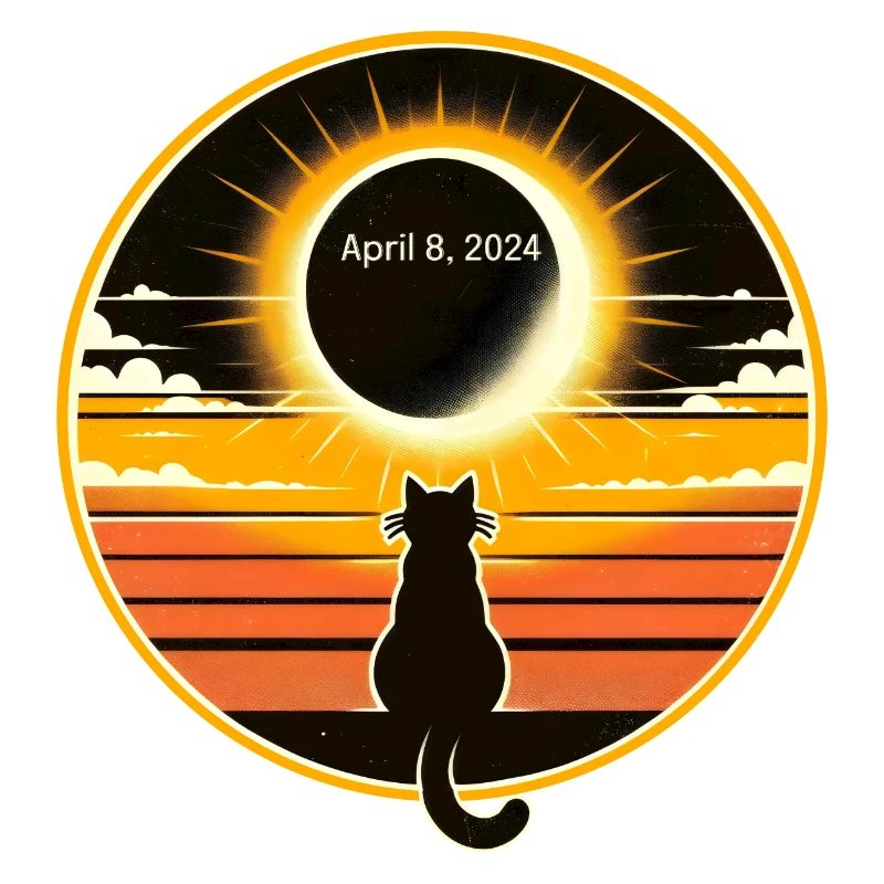 Chat Solaire 8 Avril 2024 Eclipse Coucher de soleil