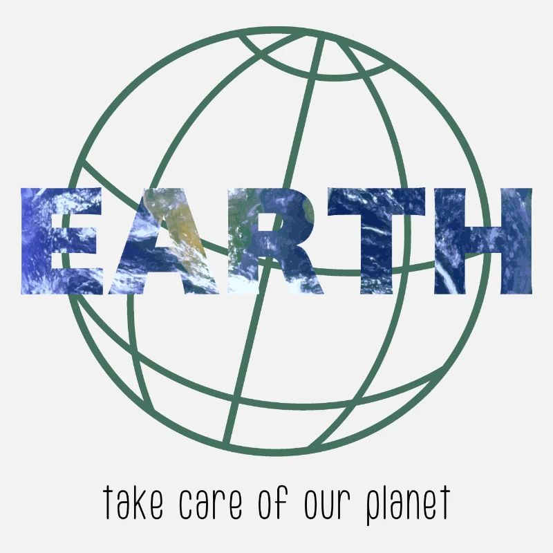 Planet lines earth lettering environment gift idea