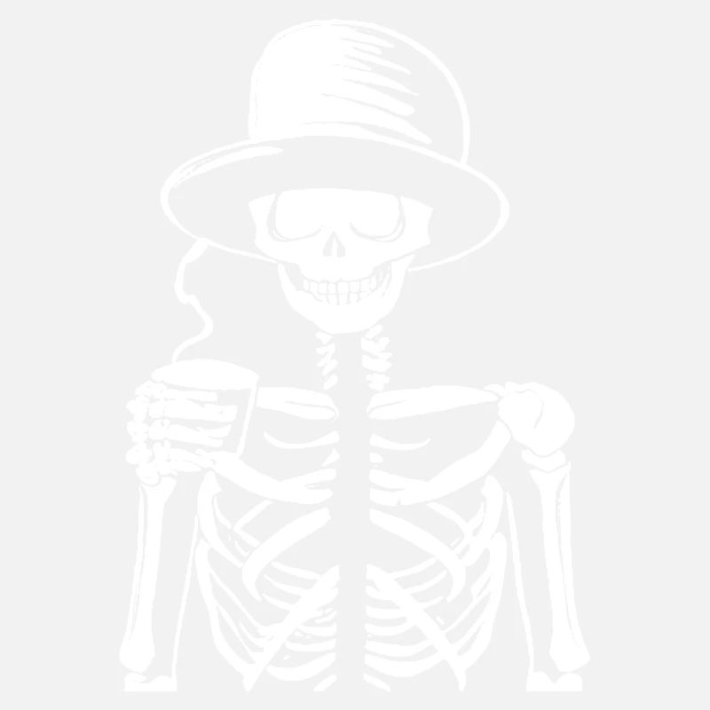 Sarcastic Funny Skeleton Drinking Espresso Coffee