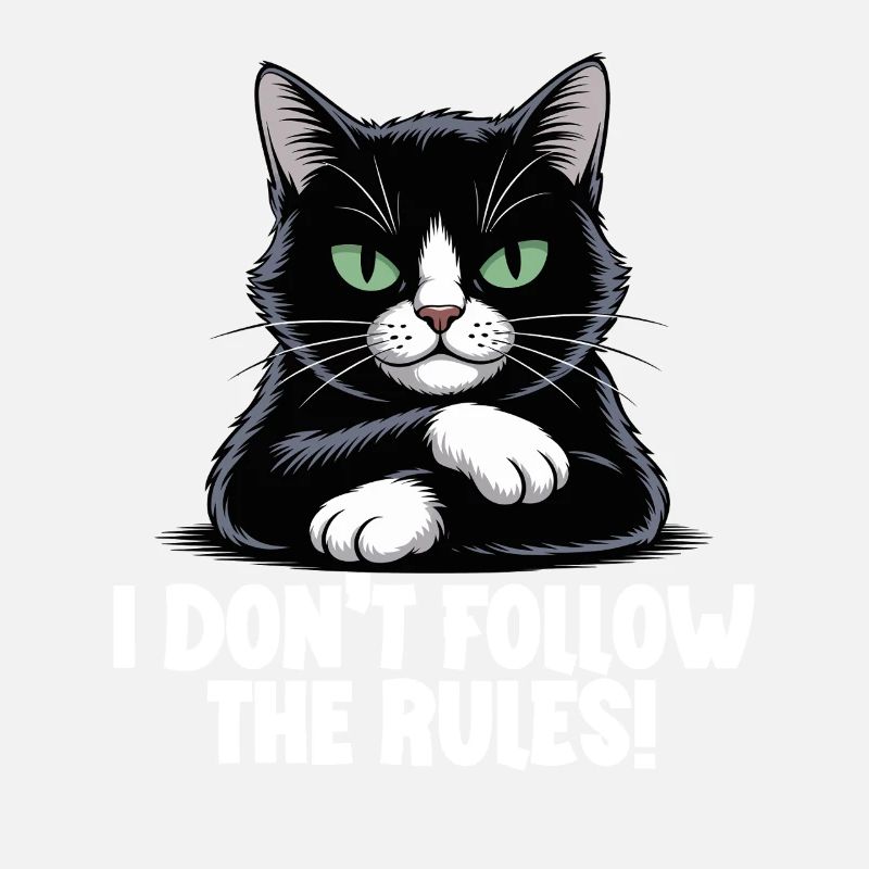 Funny Evil Black Cat Rule Breaker