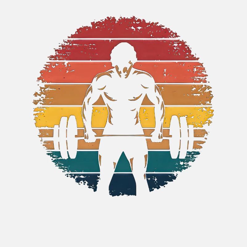 Silhouette de bodybuilder - Rétro Vintage Sunset