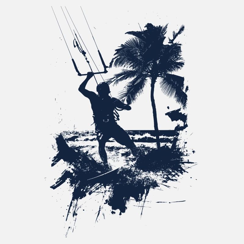 Kitesurf monochrome bleu