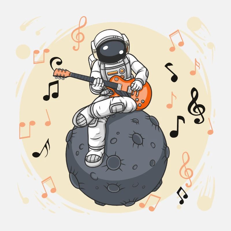 Astronaut mit Gitarre Musiker Geschenkidee