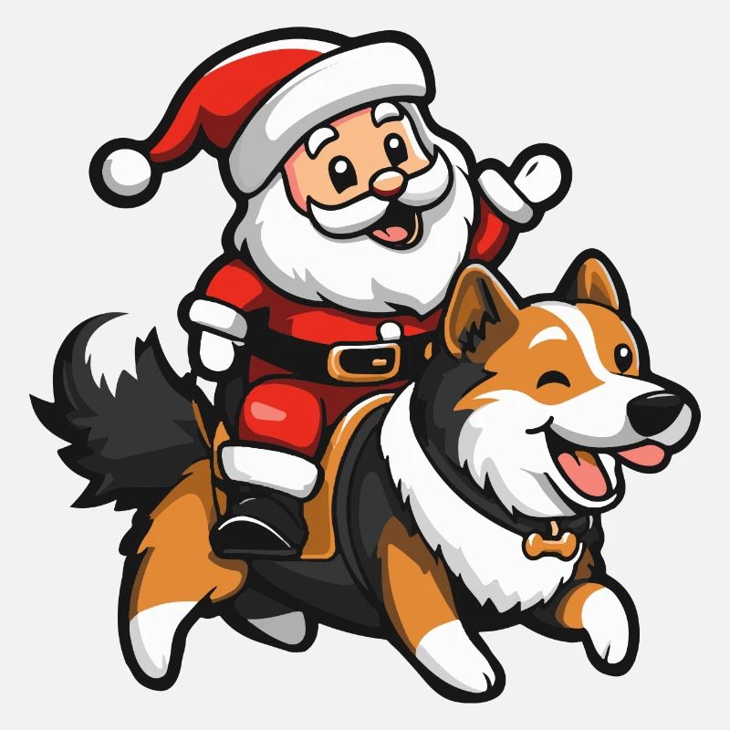 Border Collie Hund Weihnachtsmann