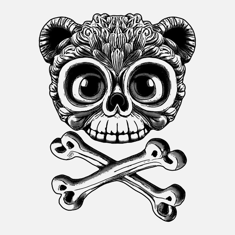 Plush Revolt: Teddy Bear in Cute Skull Outfit