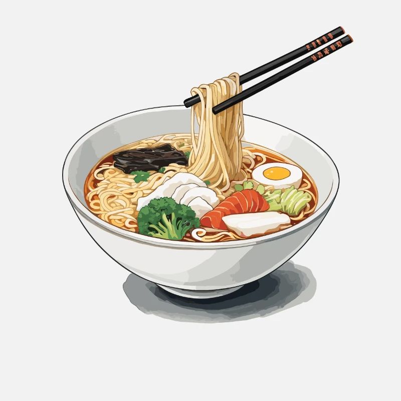 Soupe de nouilles ramen japonaise design esthétique