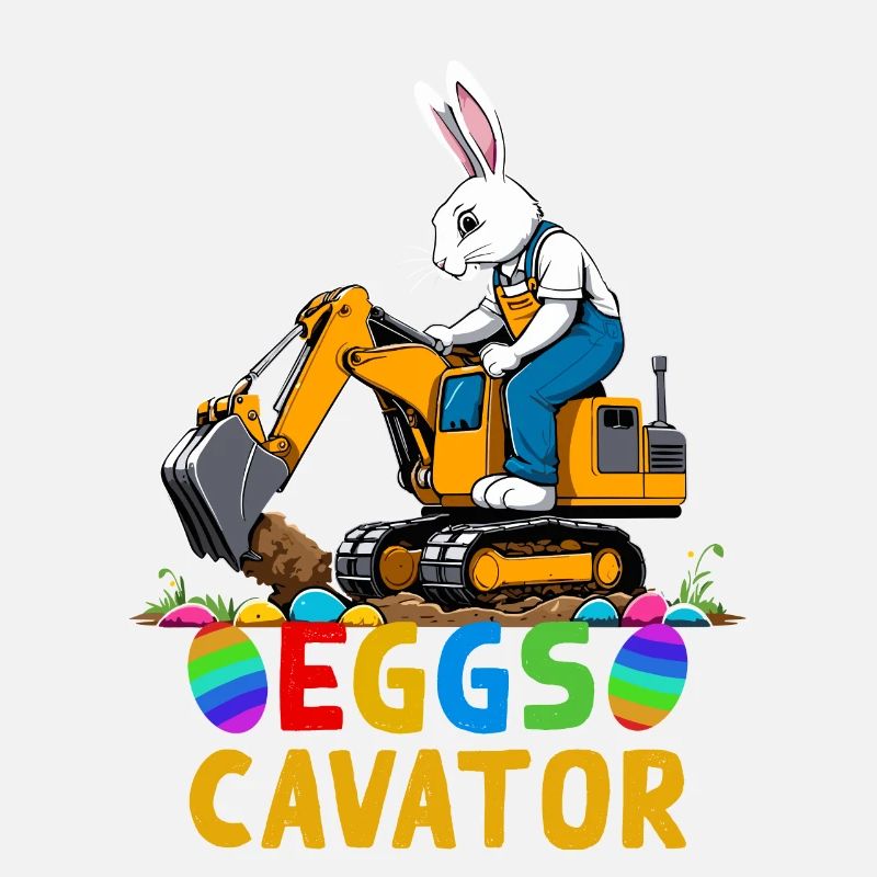Lustiger Ostern Spruch Osterhase Baggerfahrer