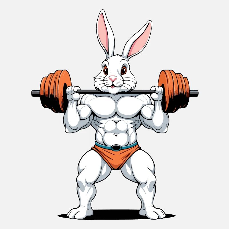 Osterhase Body Building Tier Lustiger Workout