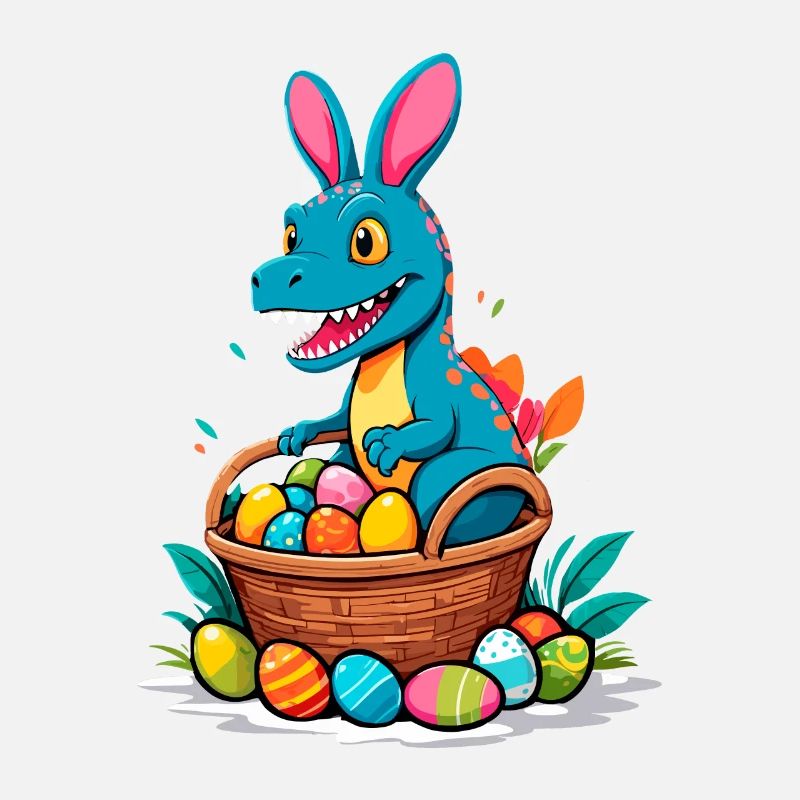 Ikonischer Ostersaurier Dinosaurier Osterhase