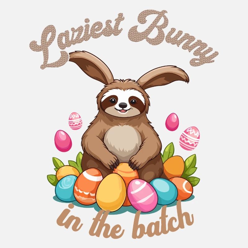 Lustiger Spruch Osterfaultier Häschen Motiv