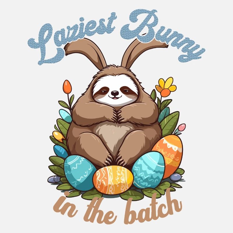 Funny Saying Sloth Easter Bunny Iconic