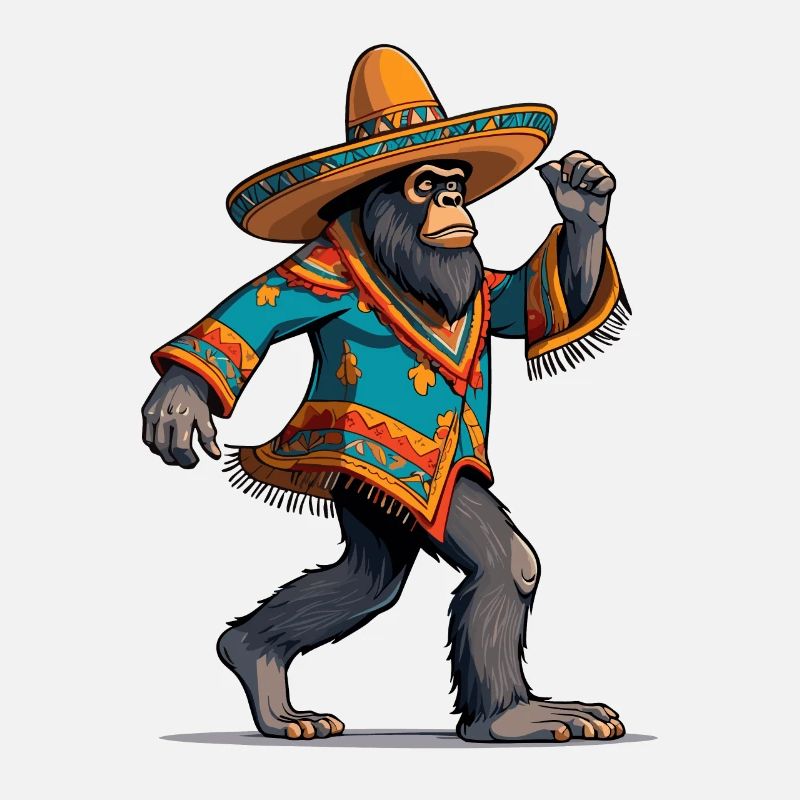 Mexikanischer Bigfoot Sasquatch Sombrero
