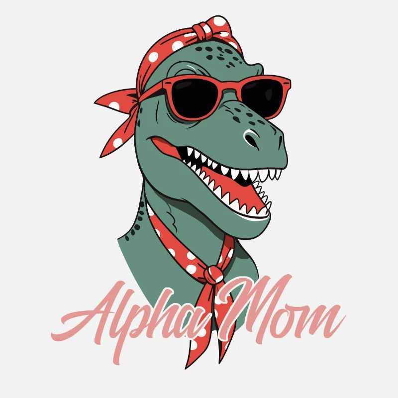 Alpha Mom Funny Iconic Dinosaur Mom