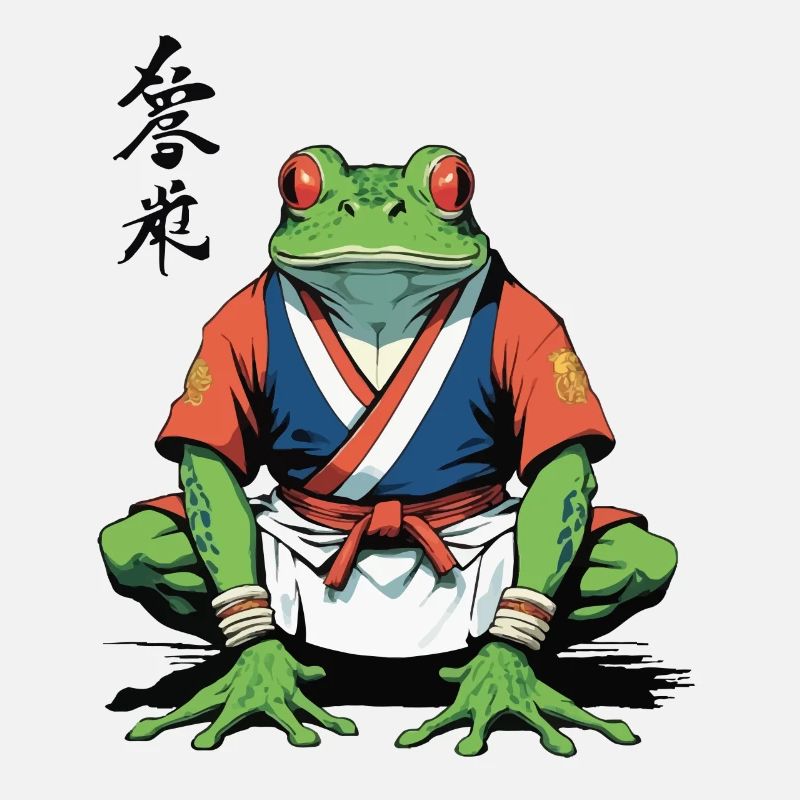 Samurai Frosch & Vintage Ukiyo-e Stil Design