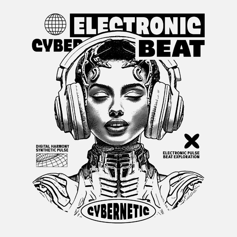 Hypnotic Techno T-Shirt: Space Princess Design