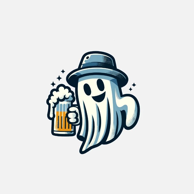 Boozing Ghost Funny Halloween Party Beer